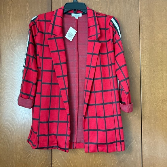 Crave Fame by Almost Famous Red Checkered Women's Blazer NWT XS - Picture 1 of 8